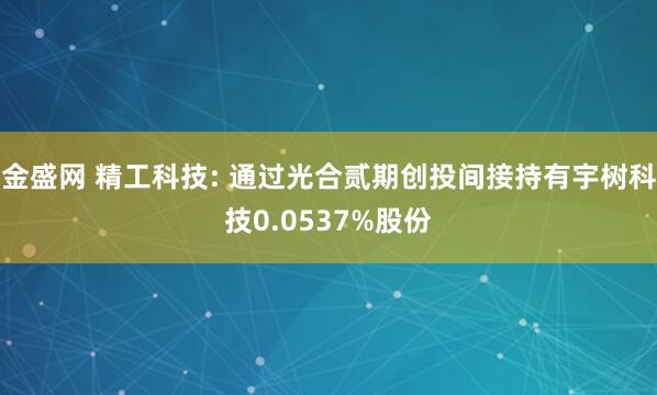 金盛网 精工科技: 通过光合贰期创投间接持有宇树科技0.0537%股份