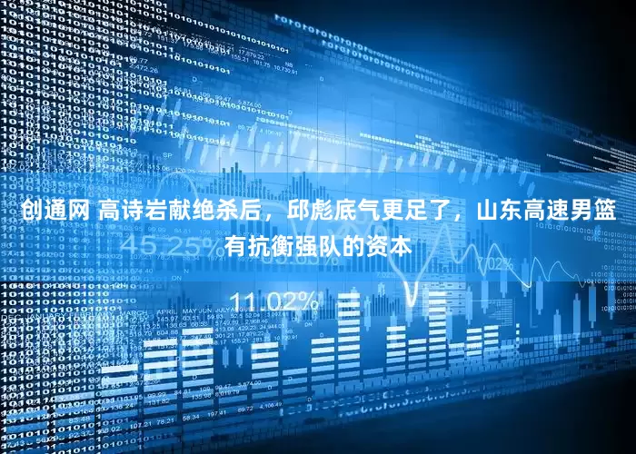 创通网 高诗岩献绝杀后，邱彪底气更足了，山东高速男篮有抗衡强队的资本