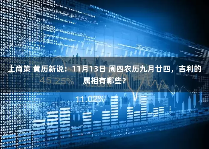 上尚策 黄历新说：11月13日 周四农历九月廿四，吉利的属相有哪些？